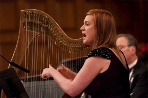 Gaelic Mod champion harpist Jennifer Port performs at the Pipes of Christmas