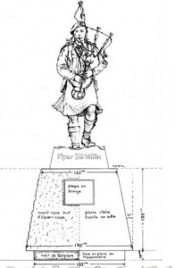 A rendering of the proposed Bill Millin statue