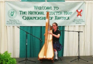 Lydia Sander performs at the 2010 Scottish Harp Society of America Championship sponsored by the Clan Currie Society